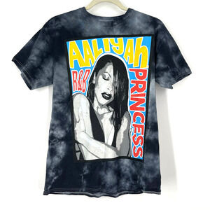 Aaliyah R&B Princess Graphic Band Tee Black Tie Dye Size 3XL NWOT